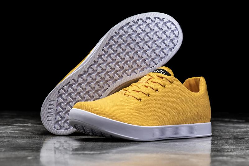 Men's Nobull Canary Canvas Trainers Yellow | SG I2359L